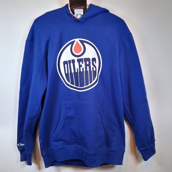 Mitchell & Ness Edmonton Oilers Hoodie XL Blue – NHL Primary Logo Sweatshirt – - Picture 1 of 4